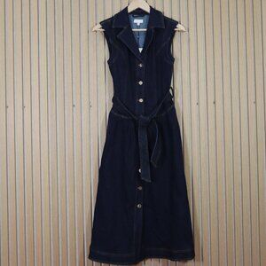 Adelyn Rae Gloria Belted Denim Shirt Midi Dress